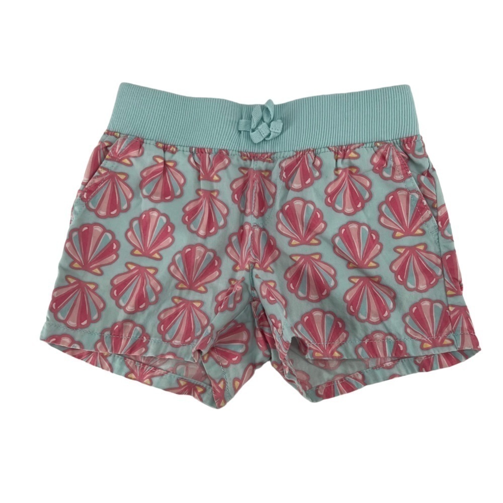 Children's Place Pink Green Seashell Shorts Size 6 Girl's